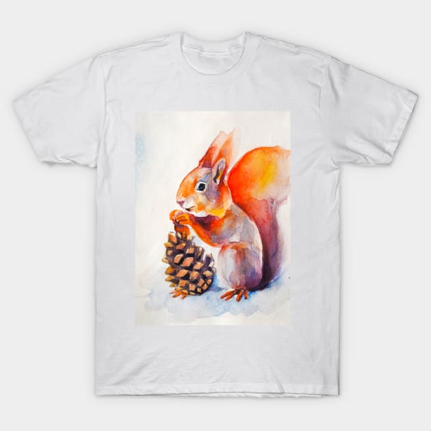 Watercolor squirrel T-Shirt by MariDein